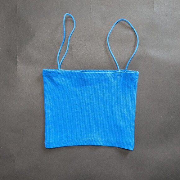 Zara Blue Stretch Tub Top with thin strap size : S - Picture 1 of 4